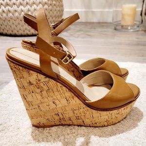 ALDO Coffee Platforms With Cork Heels - Size 6.5